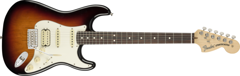 a brown electric guitar