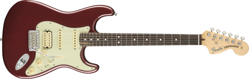 a red electric guitar