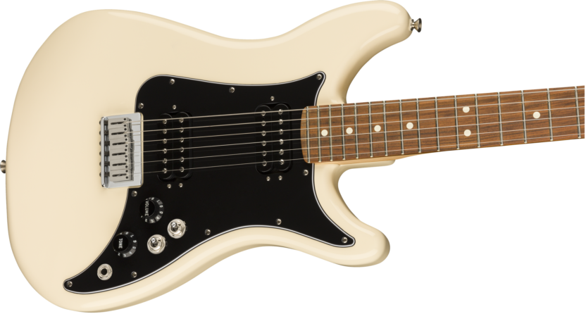 a white electric guitar