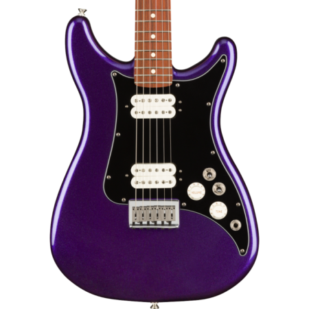 a purple electric guitar