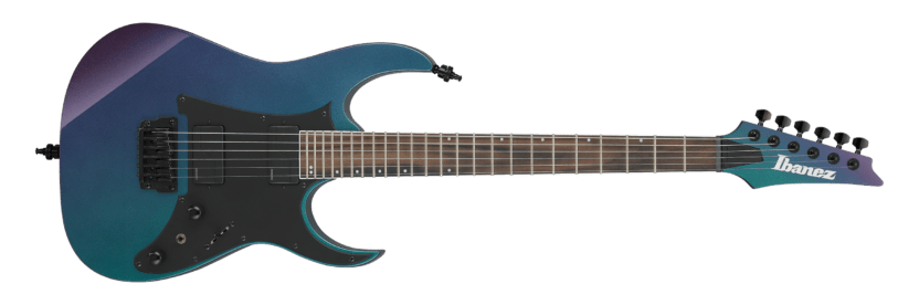 a blue electric guitar