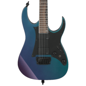 a blue electric guitar