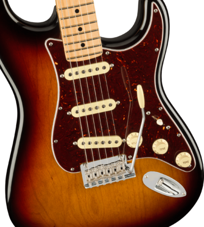 a brown electric guitar