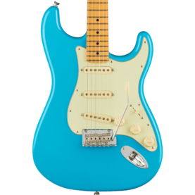 a blue electric guitar