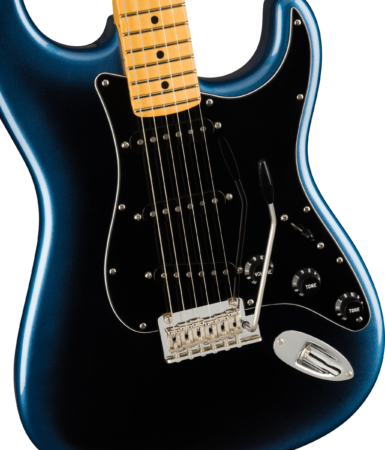 a black electric guitar