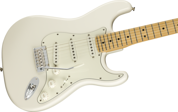 a white electric guitar