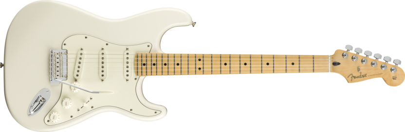 a white electric guitar