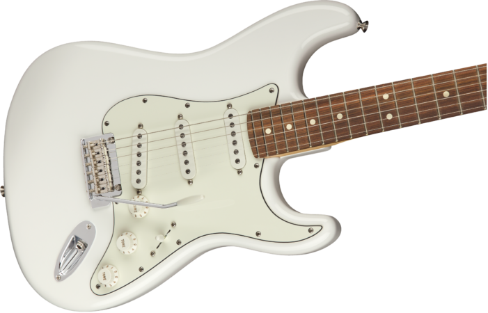 a white electric guitar