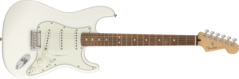 a white electric guitar