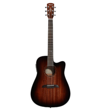 a brown acoustic guitar