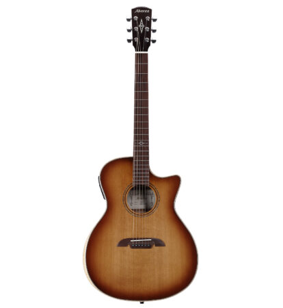 a brown acoustic guitar