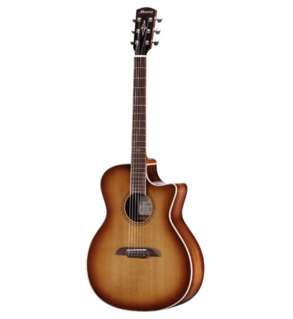 a brown acoustic guitar