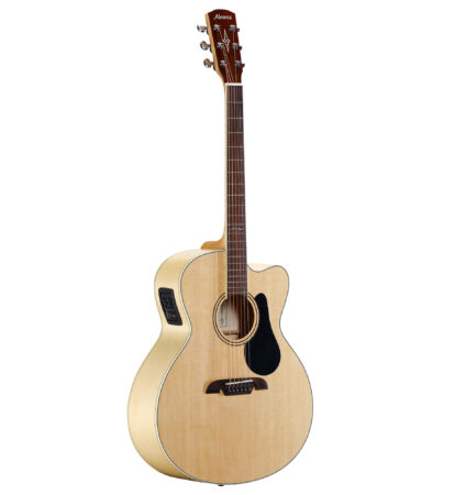 a brown acoustic guitar