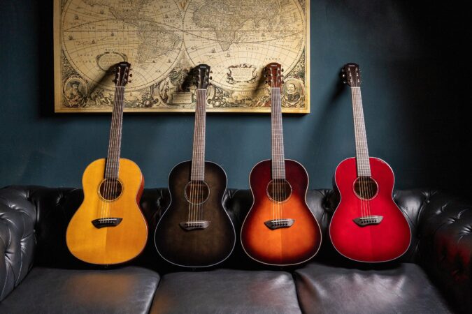 a group of guitars