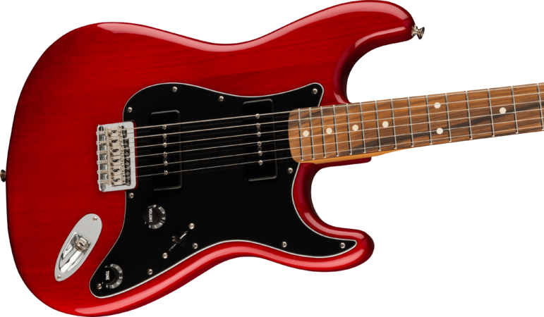 a red electric guitar