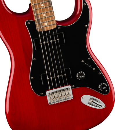 a red electric guitar