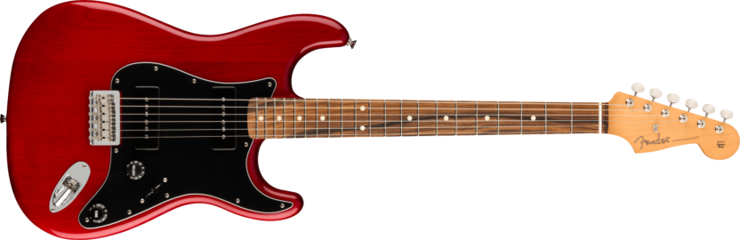 a red electric guitar