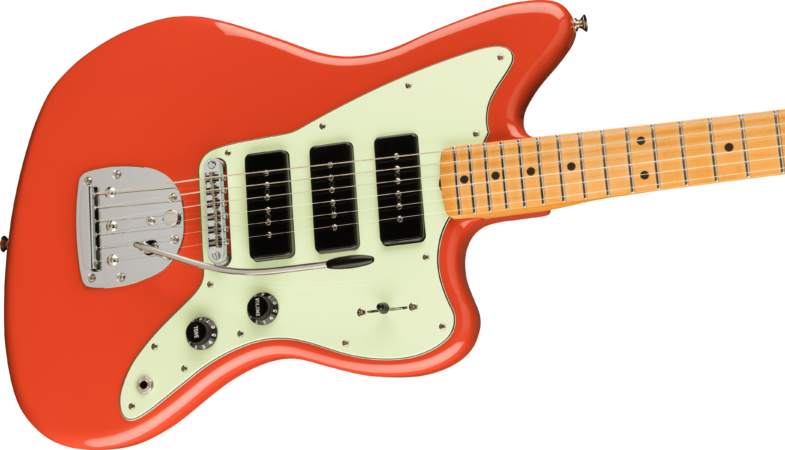 a red electric guitar