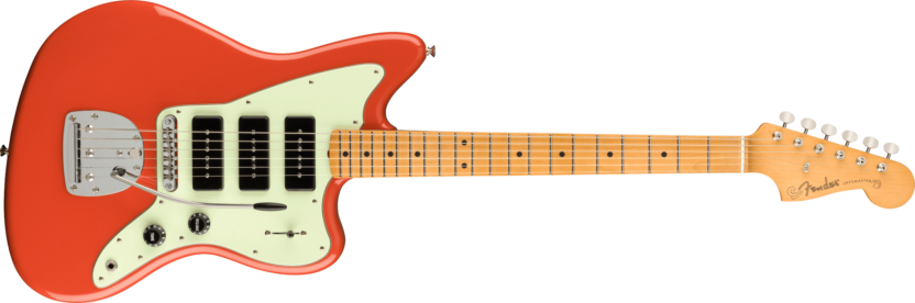 a red electric guitar