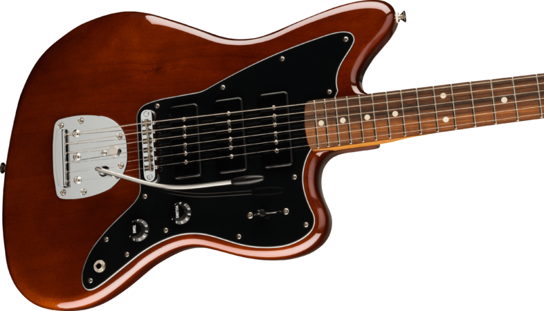 a brown electric guitar