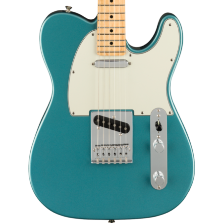 a blue electric guitar