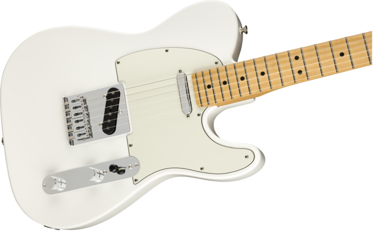 a white electric guitar