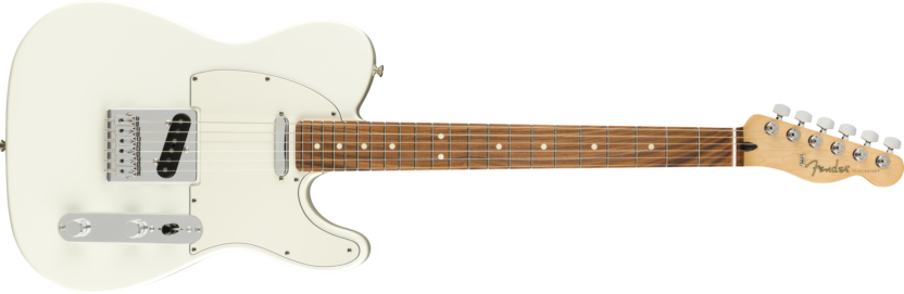 a white electric guitar