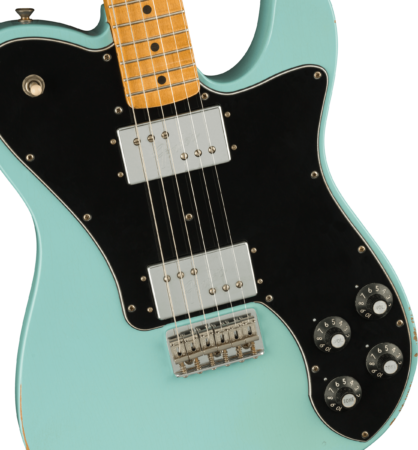 a blue electric guitar