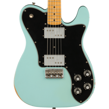 a blue electric guitar