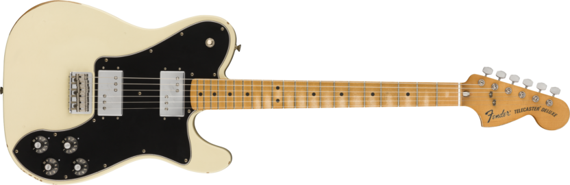 a white electric guitar