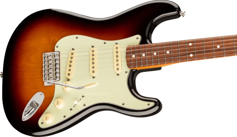 a brown electric guitar