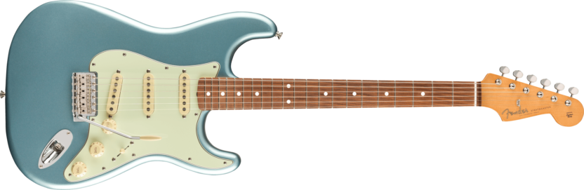 a white electric guitar