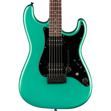 a green electric guitar