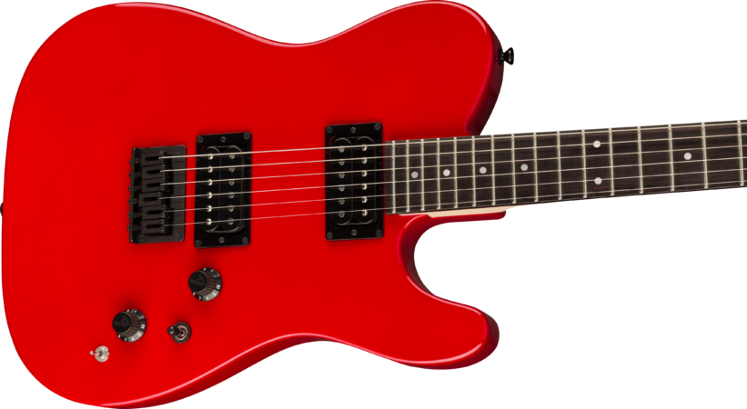 a red electric guitar