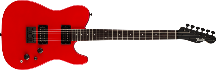 a red electric guitar