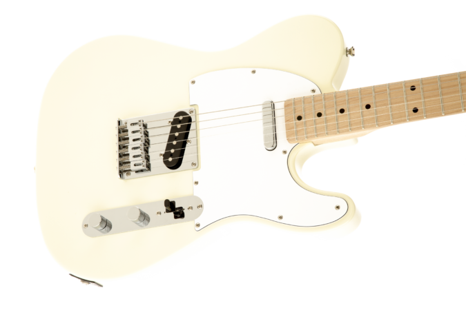 a white electric guitar