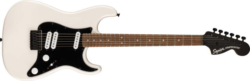 a black electric guitar