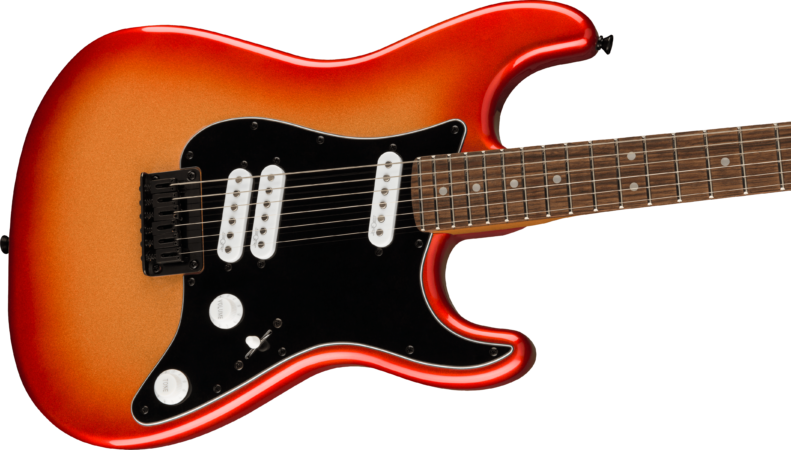 a red electric guitar