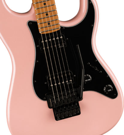 a black electric guitar