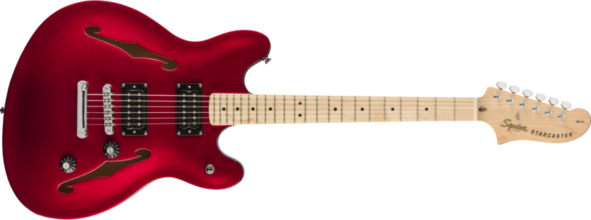 a red electric guitar