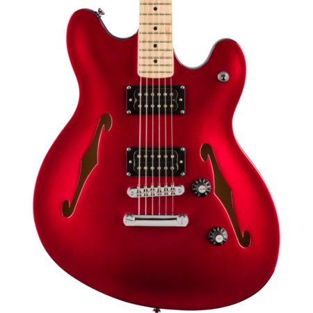 a red electric guitar