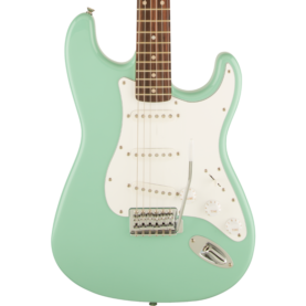 a blue electric guitar