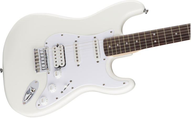 a white electric guitar