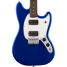 a blue electric guitar