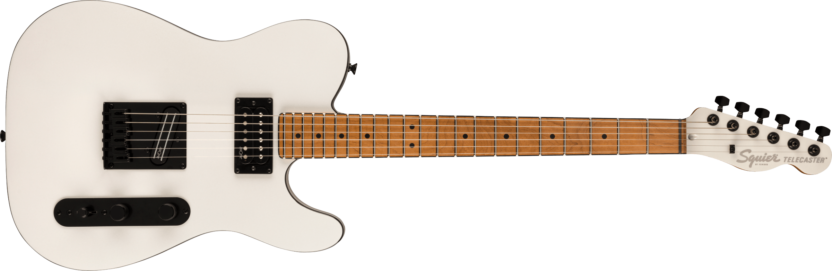 a white electric guitar