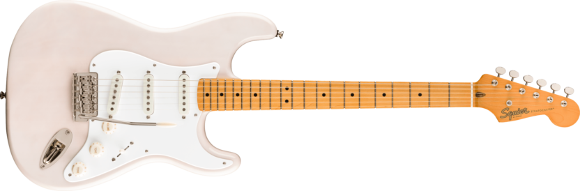 a white electric guitar