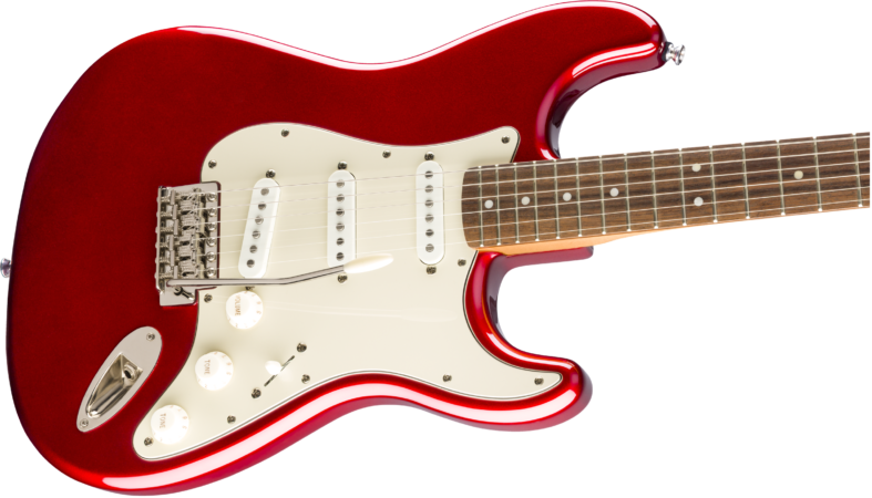 a red electric guitar