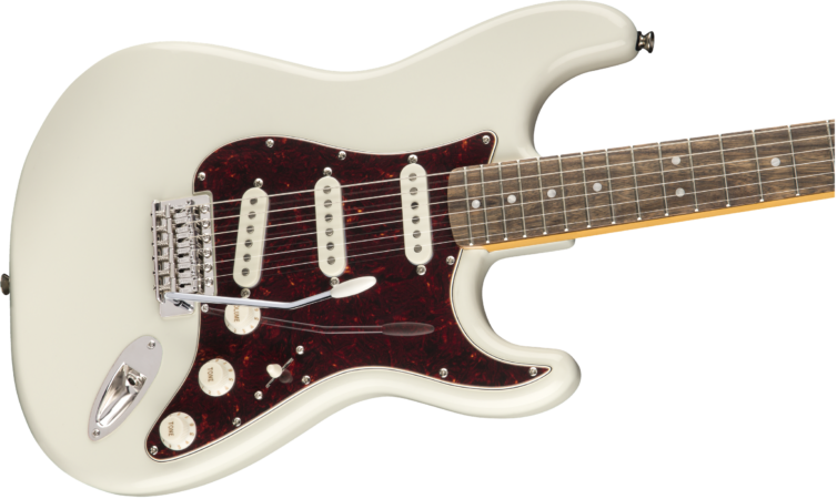 a white electric guitar