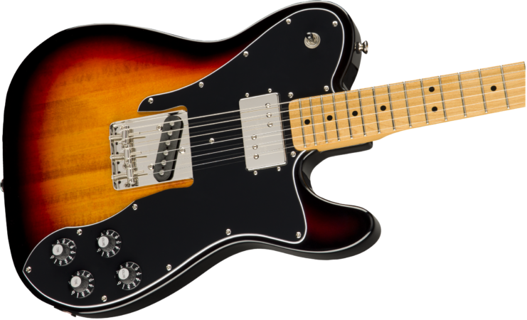 a black electric guitar