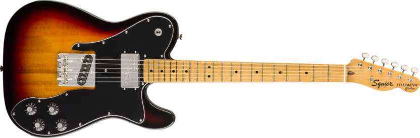 a brown electric guitar